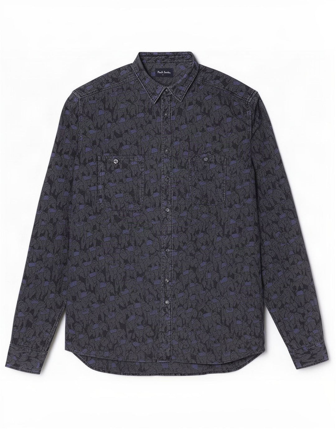 Paul Smith Chemise Homme Large Gris Animal Print Coton