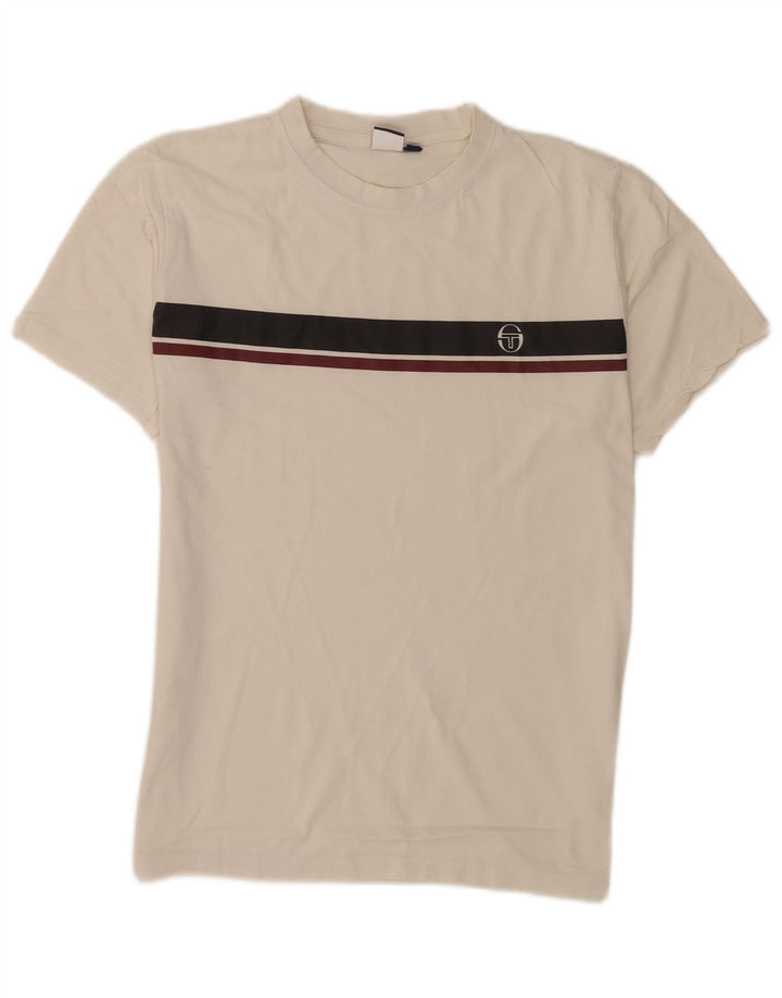 Sergio Tacchini T-Shirt Homme Blanc Moyen Coton Colorblock
