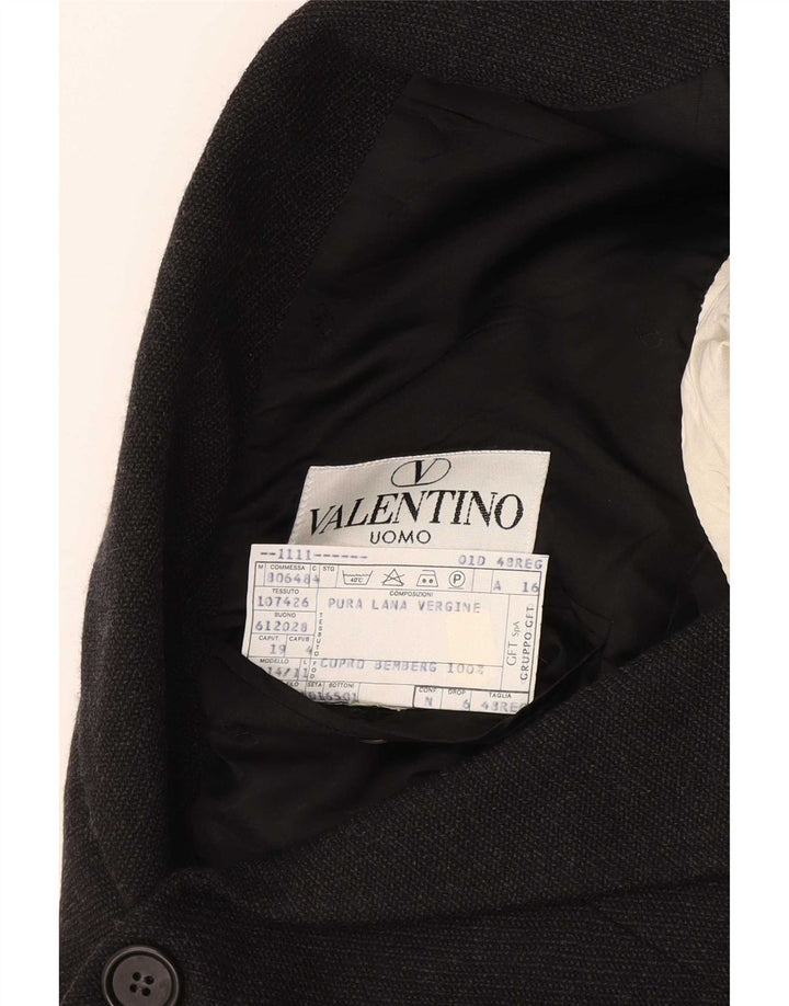 Valentino Veste Blazer 3 Boutons Homme IT 48 Laine Vierge Noir Moyen