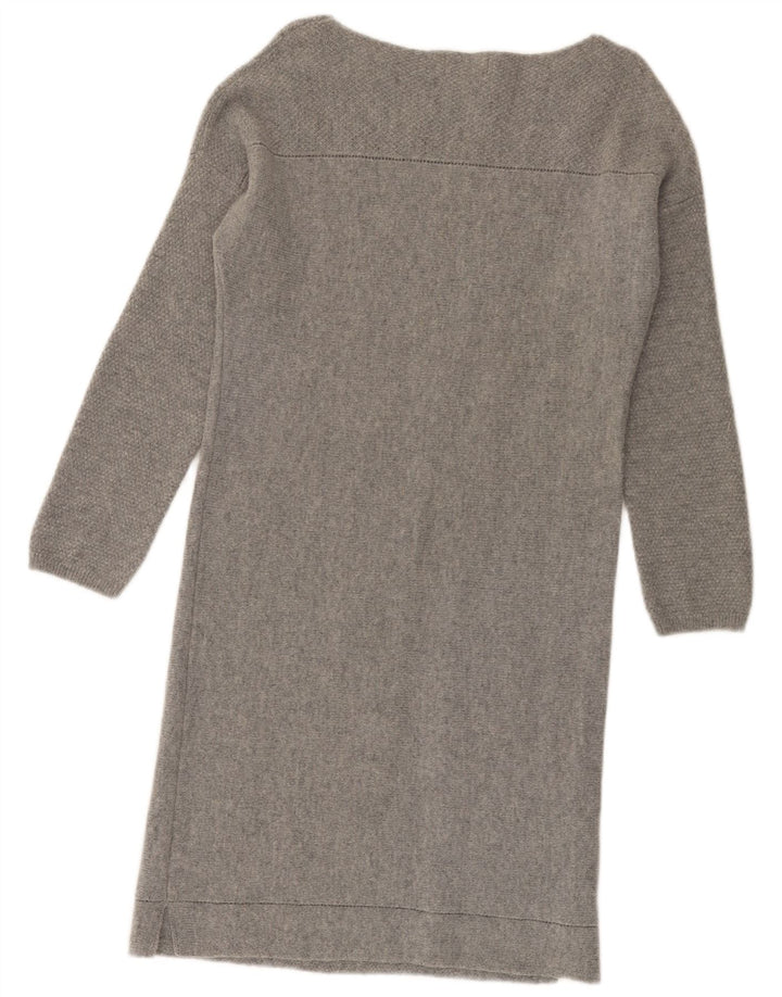 MONSOON Robe pull à manches longues pour femme UK 10 Petite laine grise