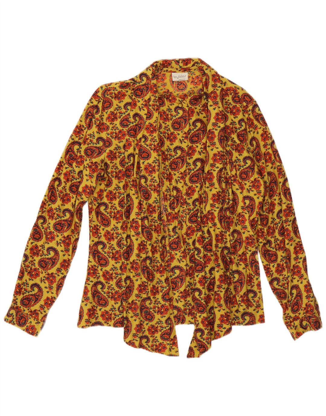 Byblos Chemisier chemise à nouer sur le devant pour femme IT 44 Jaune moyen Paisley