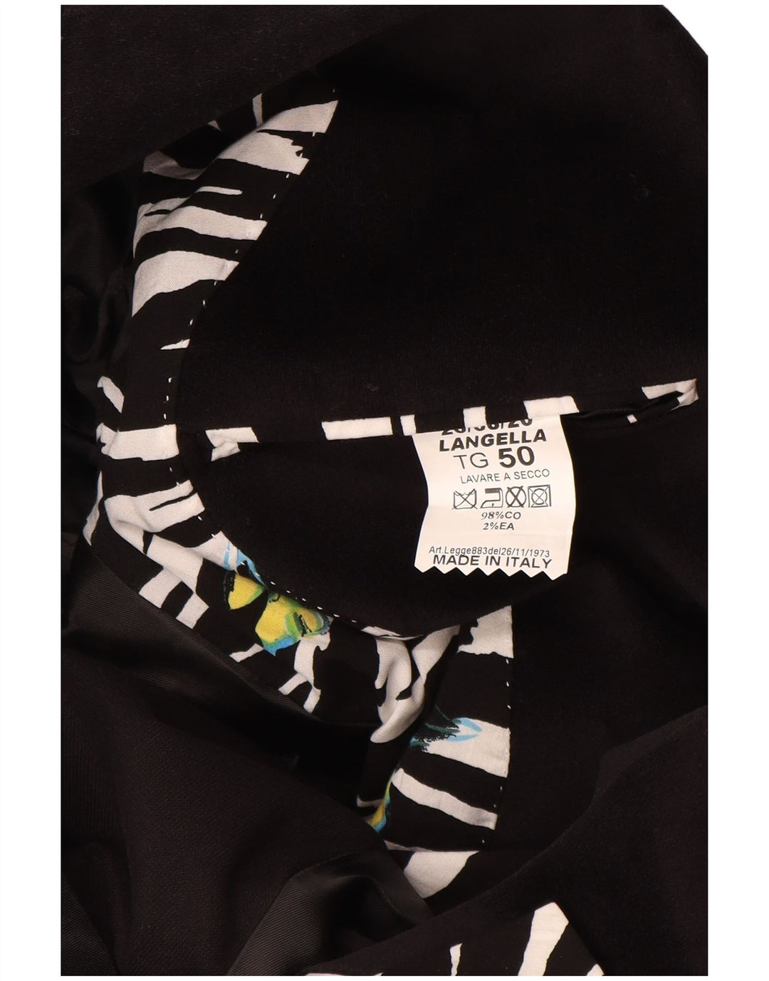 VINTAGE Veste Blazer 2 Boutons Homme IT 50 Grand Coton Noir