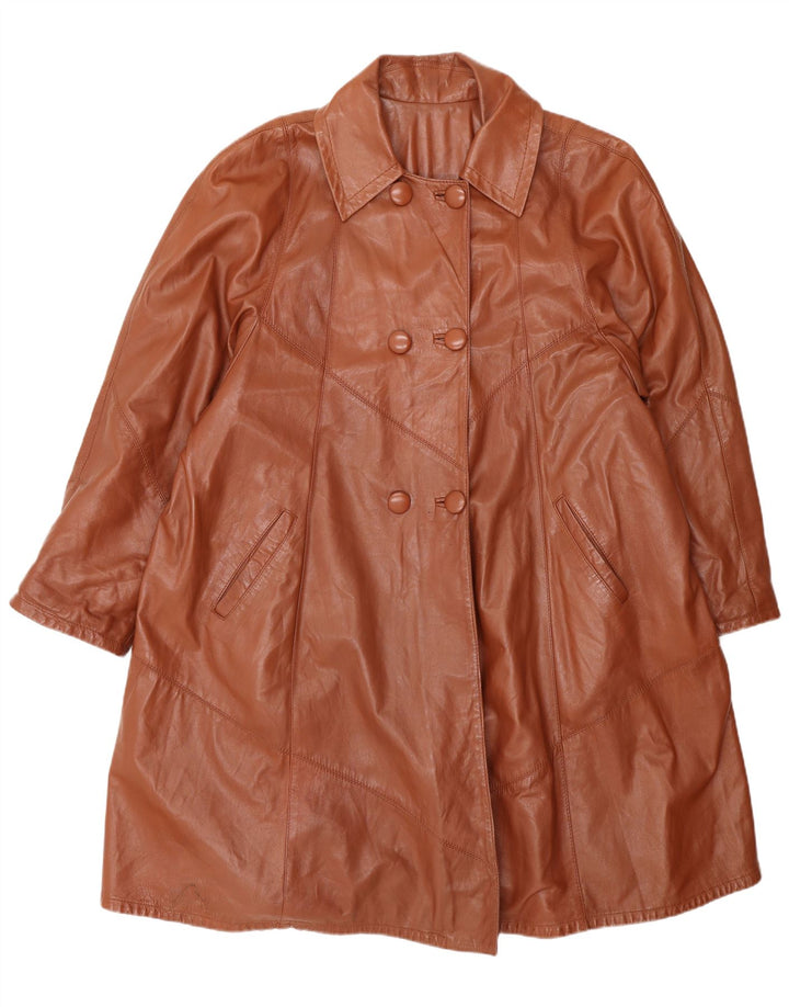 vintage Femme Double Boutonnage Manteau Oversize IT 46 Grand Marron