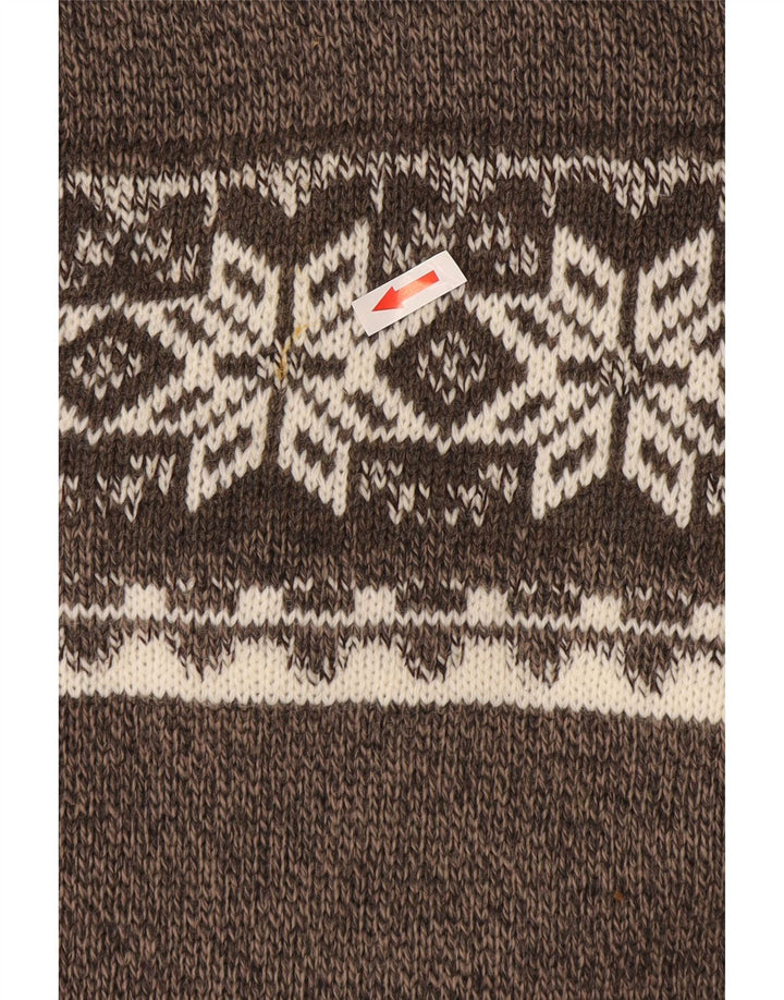 Canda Pull col zippé pour homme 2XL Gris Fair Isle Acrylique