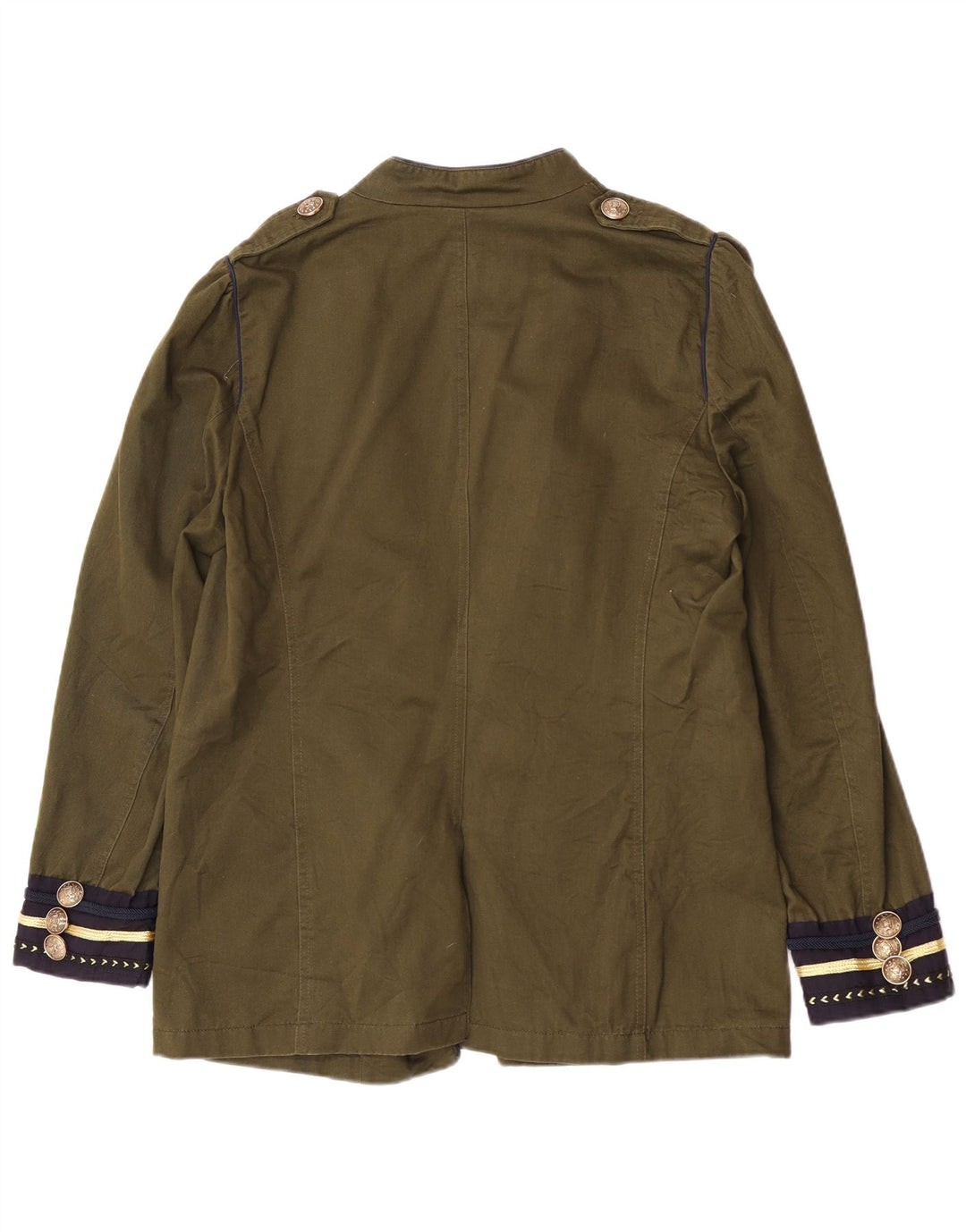 Zara Veste militaire ouverte pour femme UK 14 Large Vert