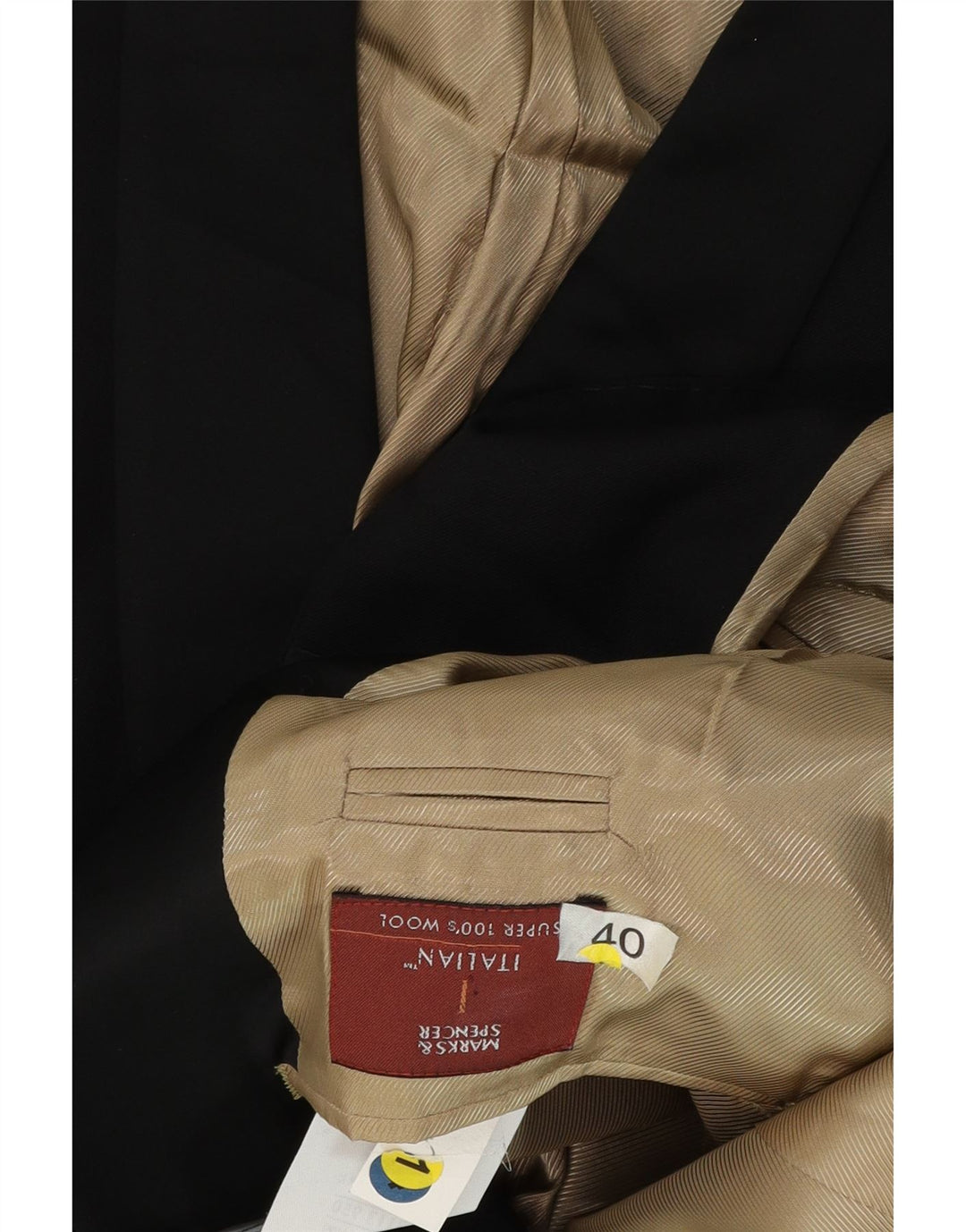 Marks & Spencer Veste blazer à 1 bouton pour homme UK 40 laine noire moyenne