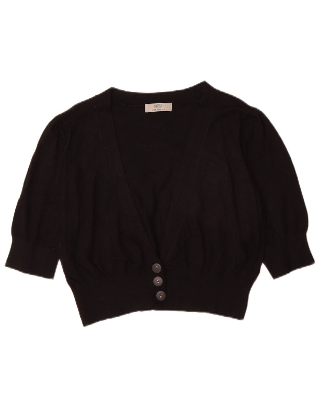 Marks & Spencer Pull cardigan court pour femme UK 14 Noir moyen