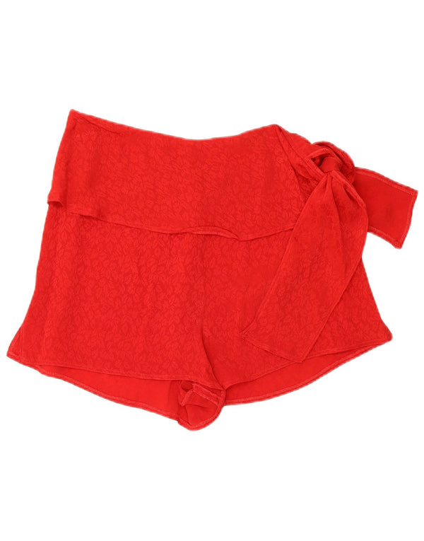 vintage Femmes Taille Haute Shorts Moyen W28 Rouge Floral