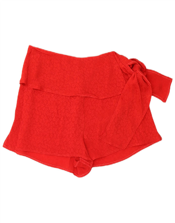 vintage Femmes Taille Haute Shorts Moyen W28 Rouge Floral