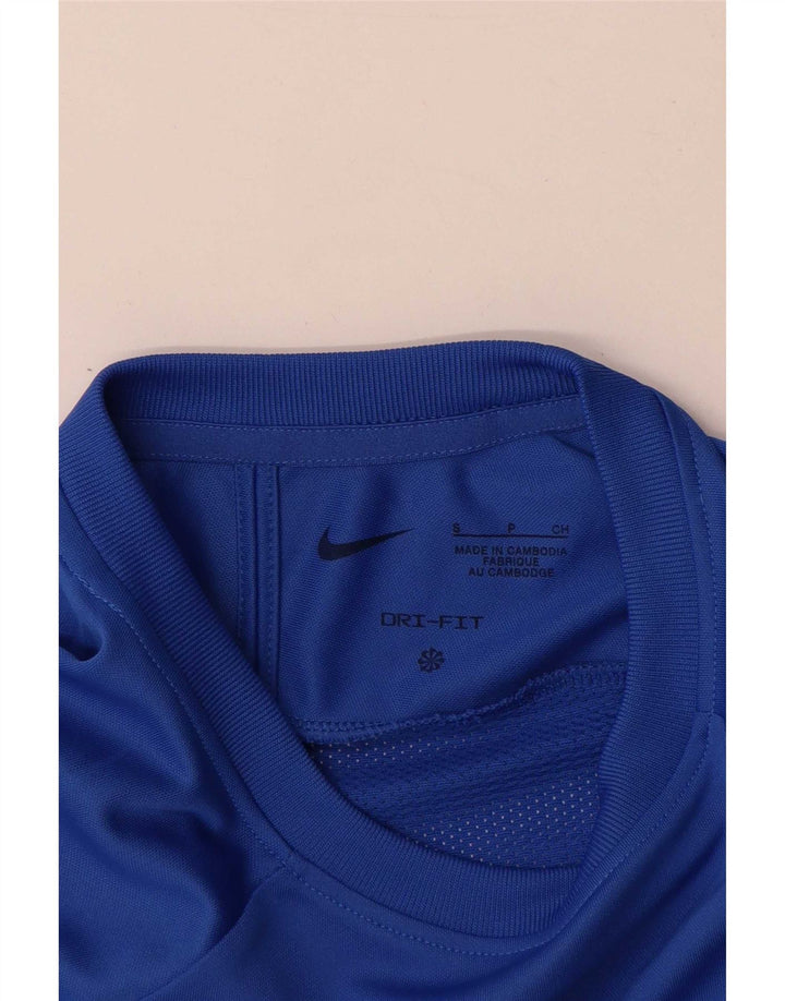 Nike Hommes Dri Fit T-Shirt Haut Petit Bleu Colorblock