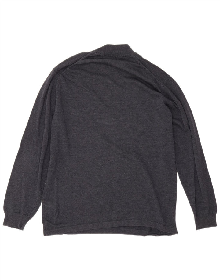Marks & Spencer Pull col roulé pour homme en laine mérinos bleu marine