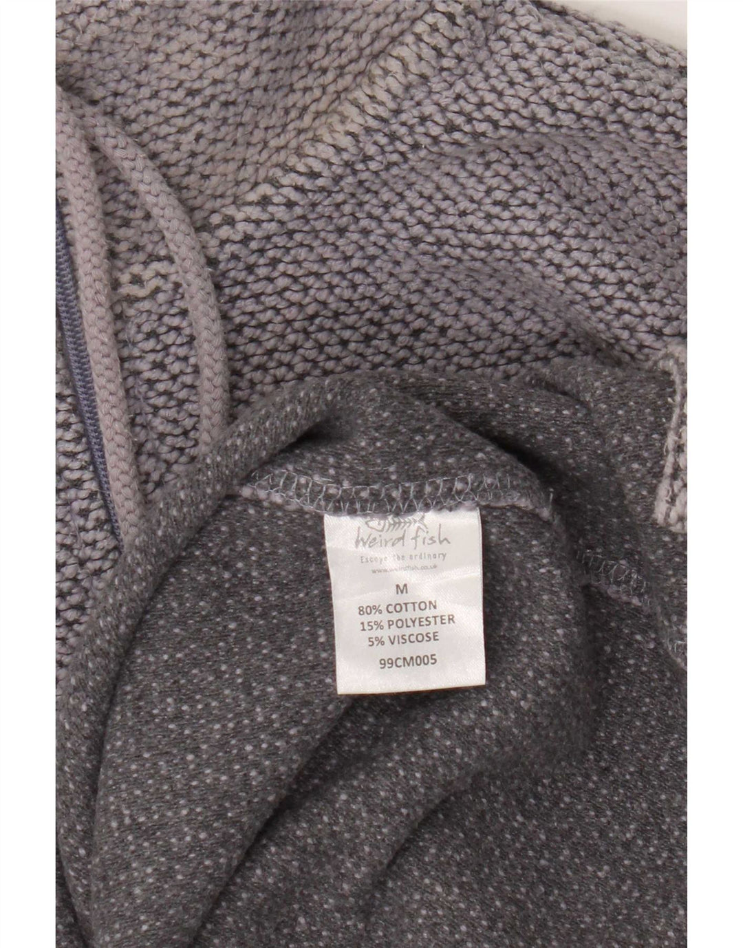 Weird Fish Sweat-Shirt Col Zippé Homme Gris Moyen Moucheté Coton