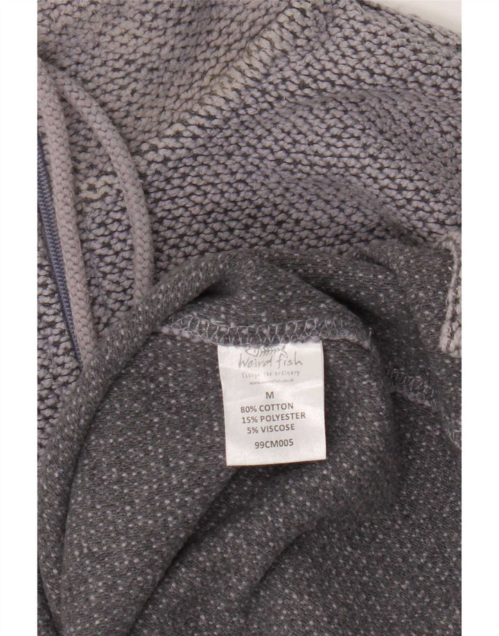 Weird Fish Sweat-Shirt Col Zippé Homme Gris Moyen Moucheté Coton