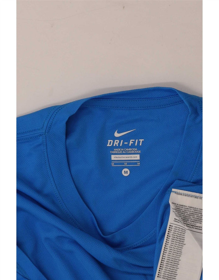 Nike Homme Dri Fit Graphic T-Shirt Haut Bleu Moyen Polyester