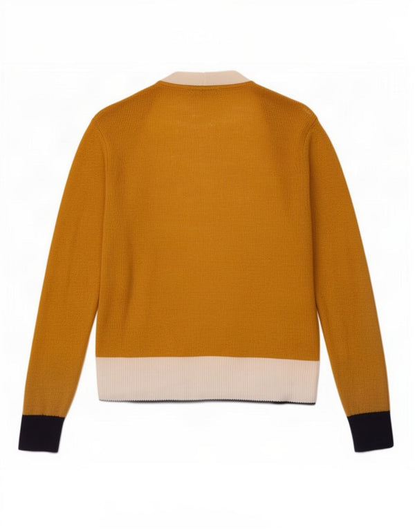 Boden Womens Cardigan Ouvert Pull UK 6 XS Jaune Colorblock Lin