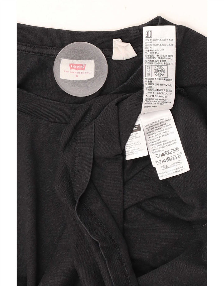 Levi's T-Shirt Femme UK 14 Noir Moyen Coton