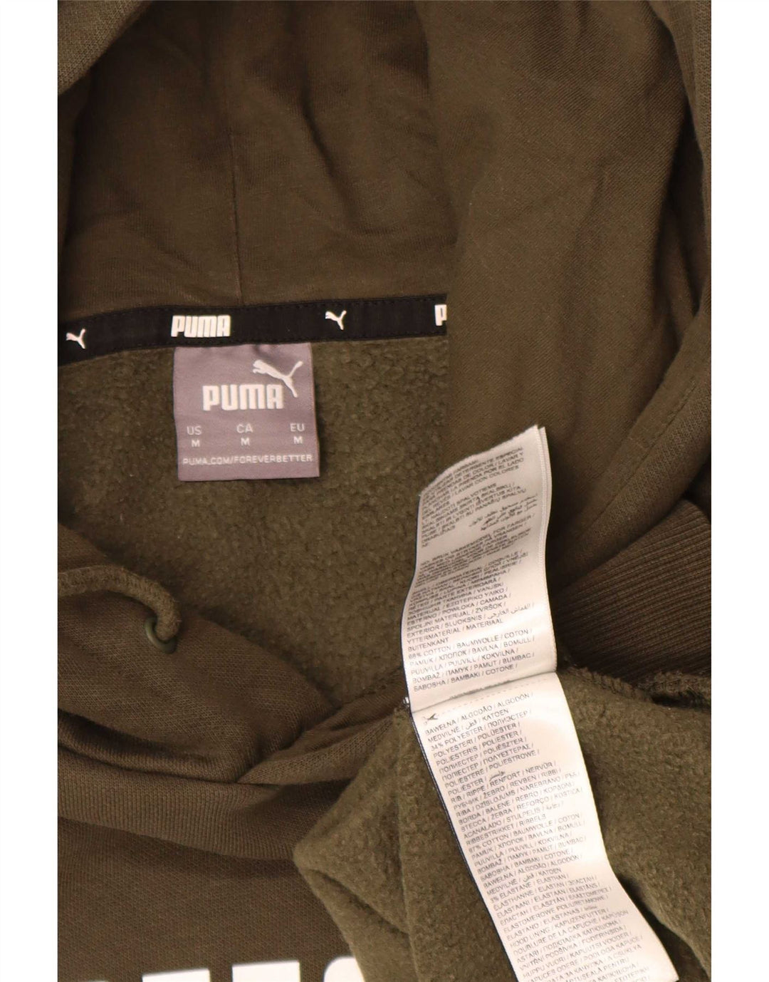 Puma Pull à Capuche Graphique Homme Kaki Moyen Coton