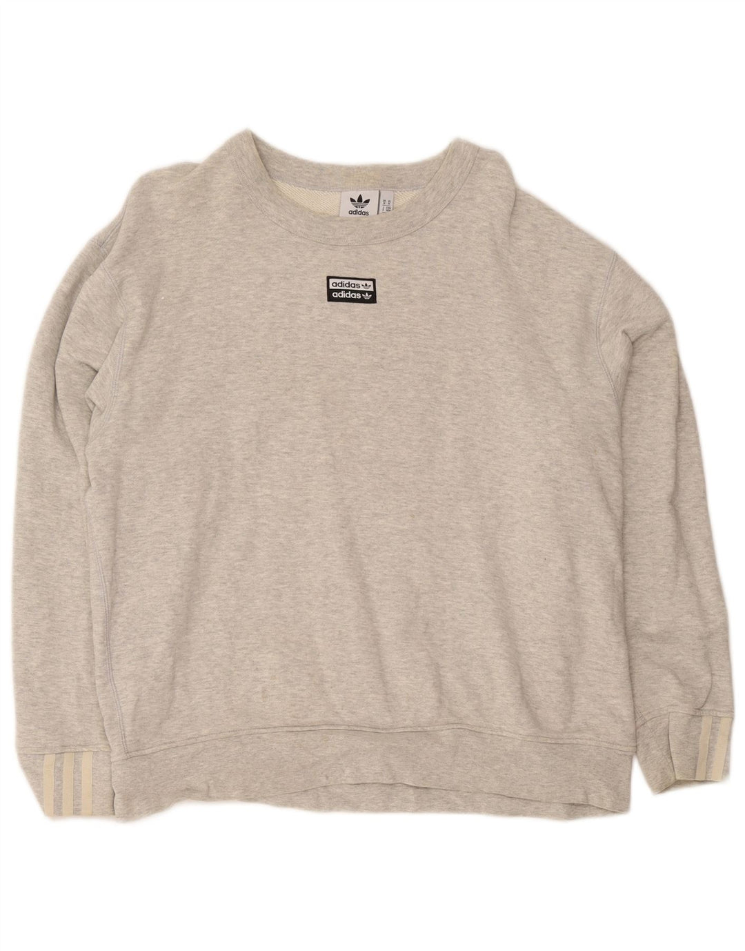 Adidas Sweat-shirt coupe ample pour homme Gris moyen chiné en coton