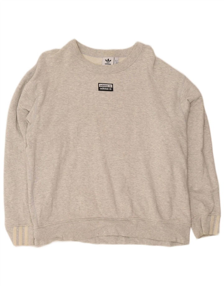 Adidas Sweat-shirt coupe ample pour homme Gris moyen chiné en coton