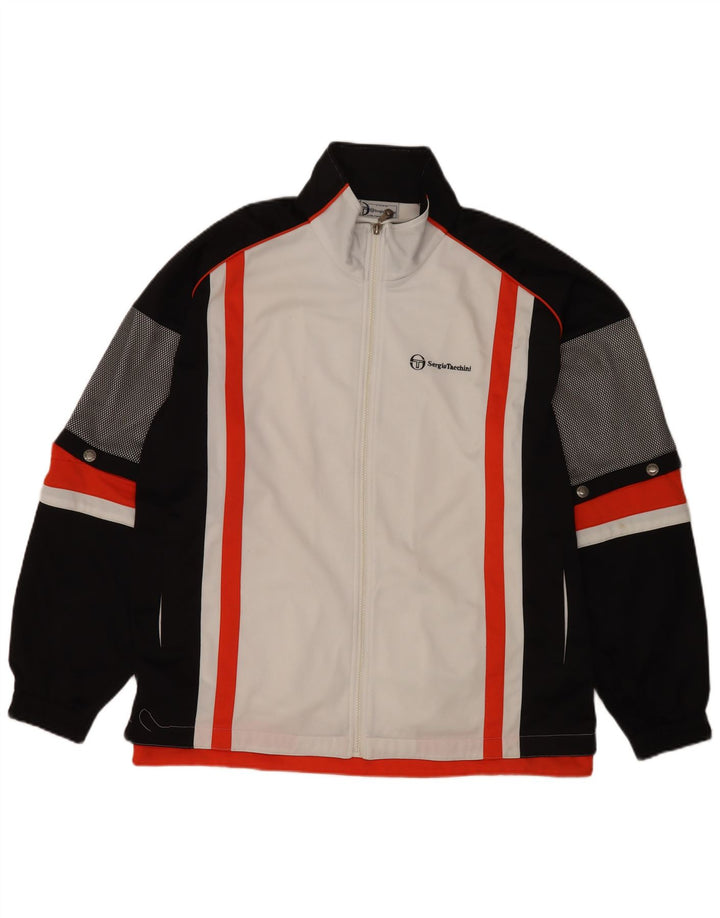 Sergio Tacchini Veste de survêtement pour homme 2XL Blanc Colorblock Polyester