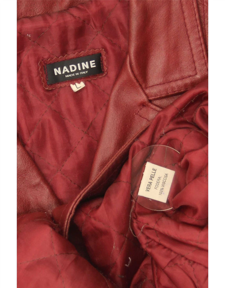 Nadine Manteau en cuir pour femme UK 14 Grand cuir rouge