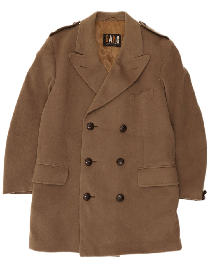 Dack's Manteau militaire double boutonnage pour homme UK 42 XL Laine vierge marron