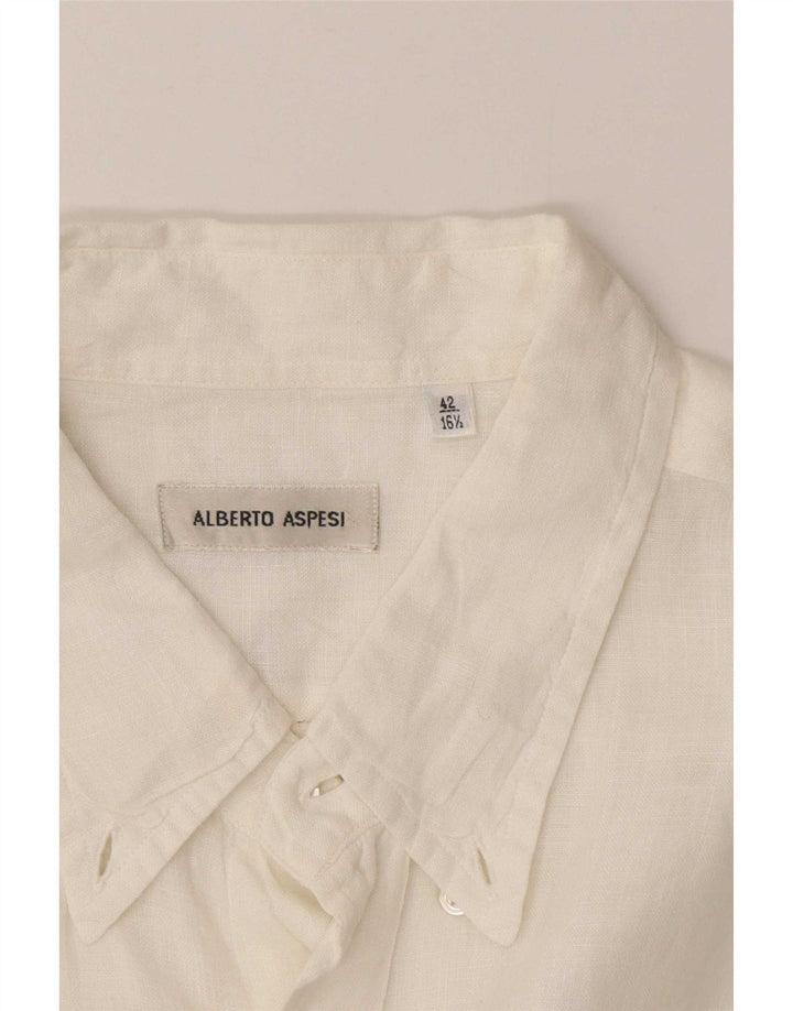 Alberto Aspesi Chemise Homme Taille 42 16 1/2 Large Blanc