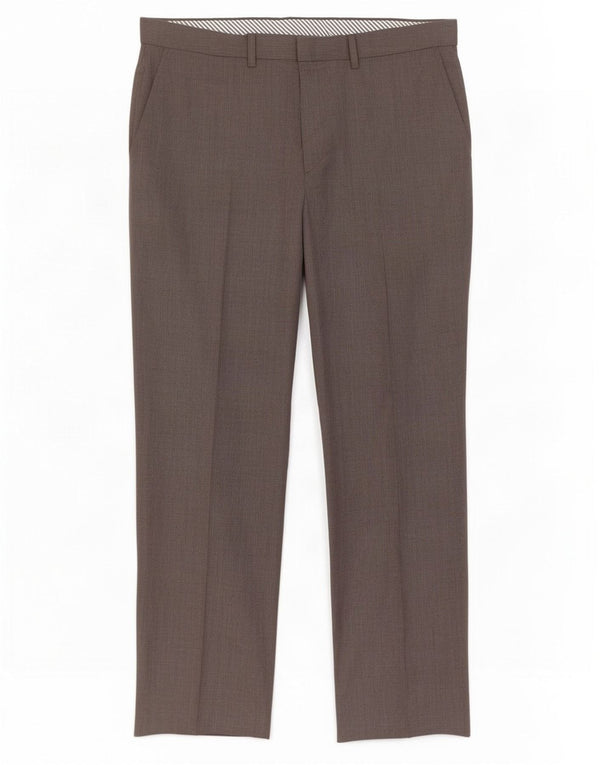 Marks & Spencer Pantalon de Costume Droit Homme W36 L31 Laine Marron
