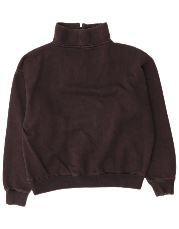 Champion Sweat-shirt surdimensionné à col zippé pour femme UK 10 Petit Noir