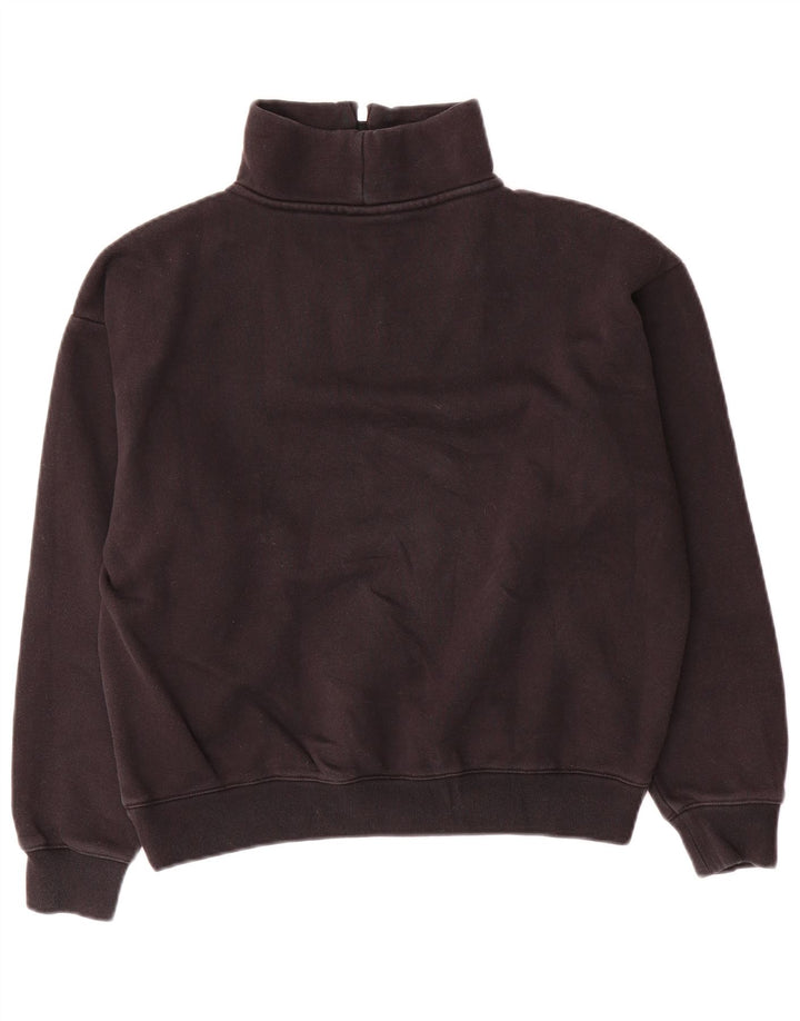Champion Sweat-shirt surdimensionné à col zippé pour femme UK 10 Petit Noir
