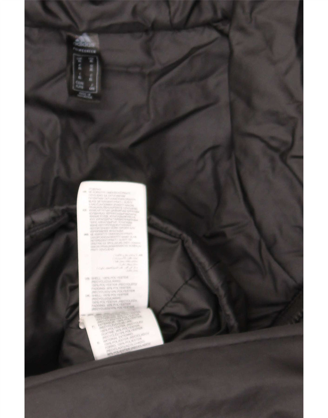 Adidas Veste rembourrée à capuche pour homme UK 42 XL Noir Polyester
