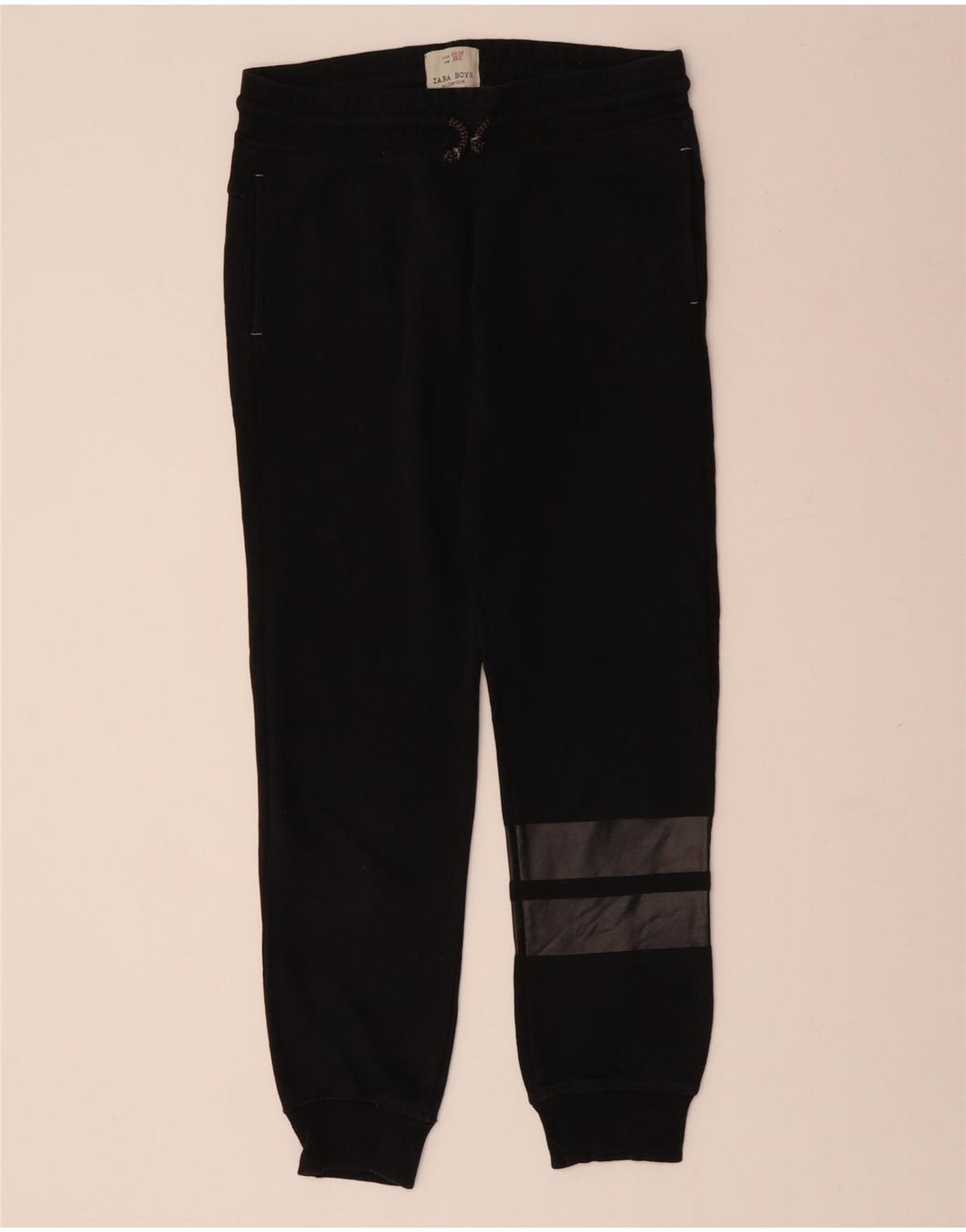 ZARA Pantalon de survêtement pour garçon 11-12 ans Noir Colourblock Coton