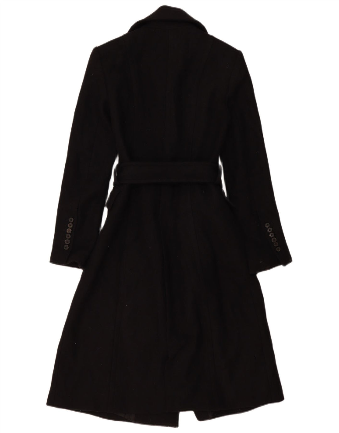 Zara Manteau croisé pour femme UK 10 Petite laine noire
