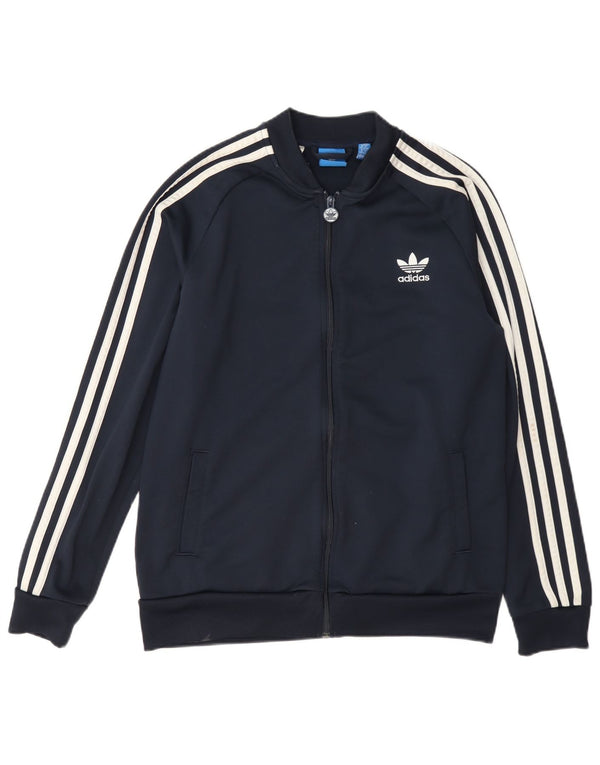 Veste de survêtement Adidas Garçon 15-16 ans Bleu Marine Polyester