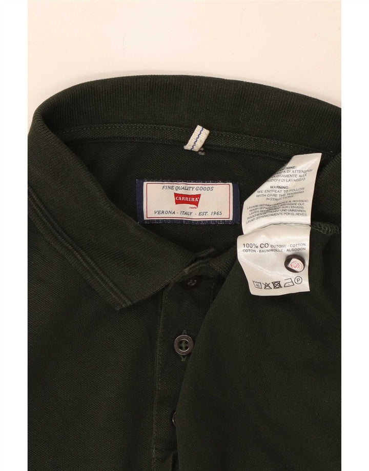 Carrera Polo à Manches Longues Regular Fit Homme Vert Moyen Coton