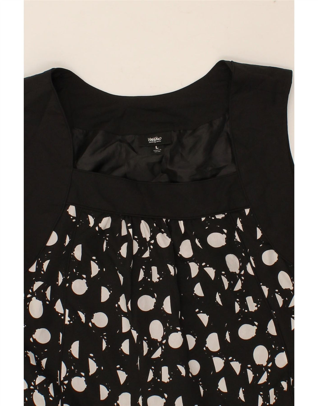 MOSSIMO Womens Basic Dress UK 16 Large Black Geometric Polyester Vintage Mossimo and Second-Hand Mossimo from Messina Hembry 