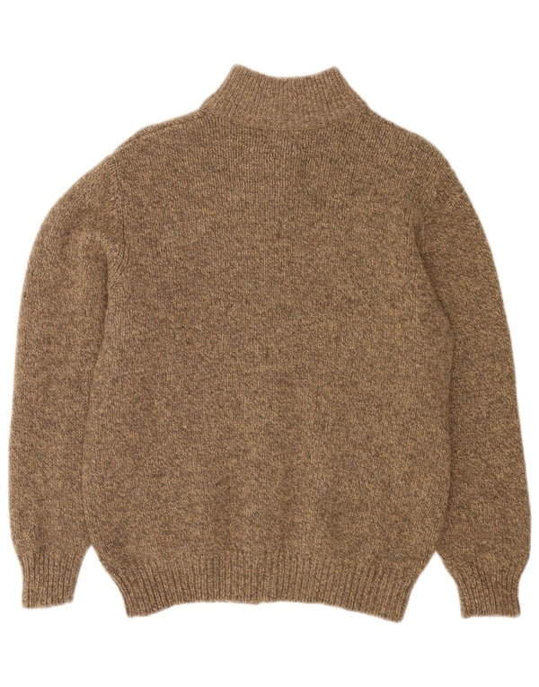 L.L.Bean Cardigan entièrement zippé pour homme en laine d'agneau mouchetée beige moyen