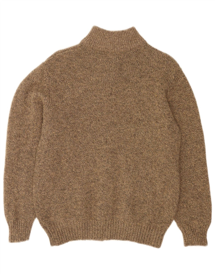 L.L.Bean Cardigan entièrement zippé pour homme en laine d'agneau mouchetée beige moyen