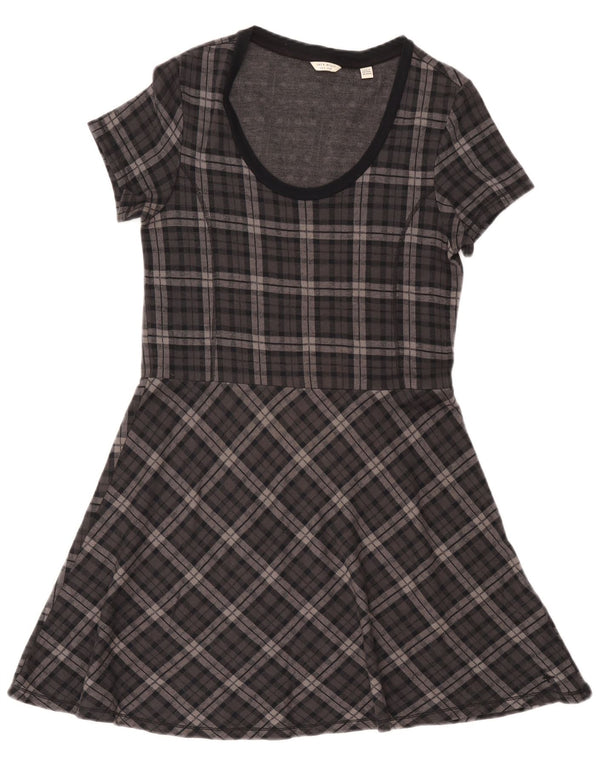 Jack Wills Robe trapèze pour femme UK 44 Grand coton à carreaux gris