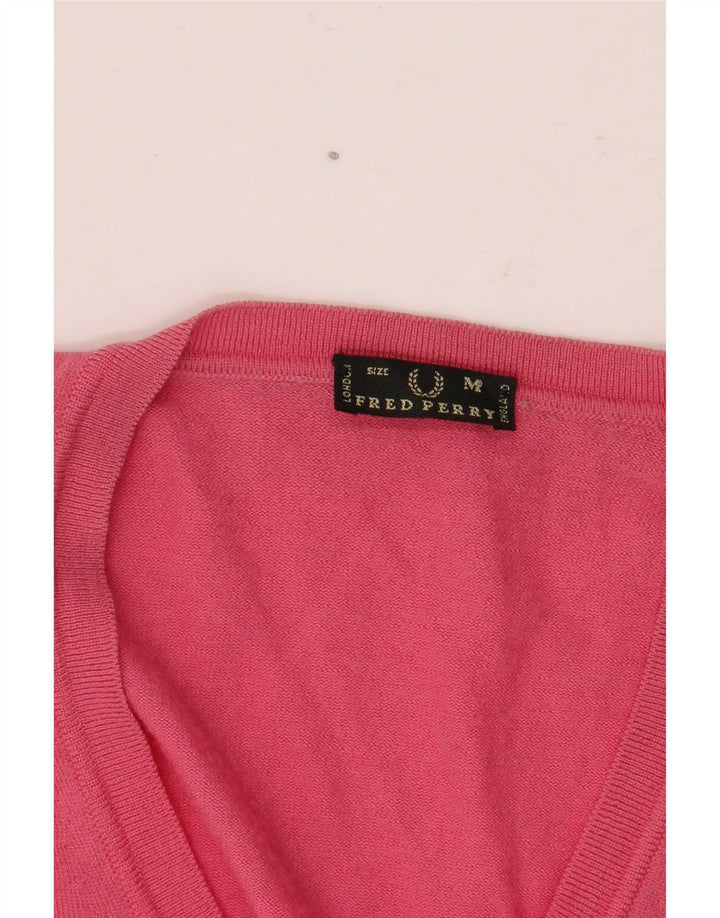 Fred Perry Pull col en V pour femme UK 12 Rose moyen