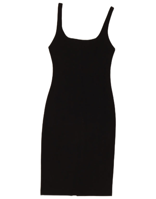 Zara Womens Trafaluc Robe moulante sans manches UK 8 Small Noir
