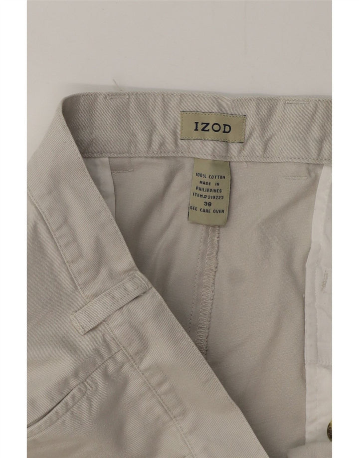 Izod Short Chino Pegged Homme W38 XL Gris Coton