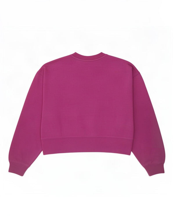 Adidas Womens Crop Oversized Sweatshirt Jumper UK 8/10 Small Purple Cotton