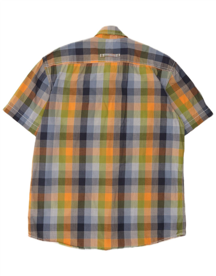 Chemise à Manches Courtes Homme Camel Active Coton à Carreaux Multicolore Moyen