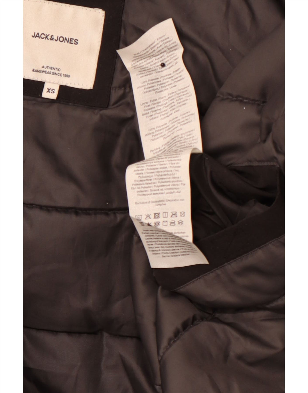JACK & JONES Veste matelassée à capuche pour hommes UK 34 XS Noir Polyester