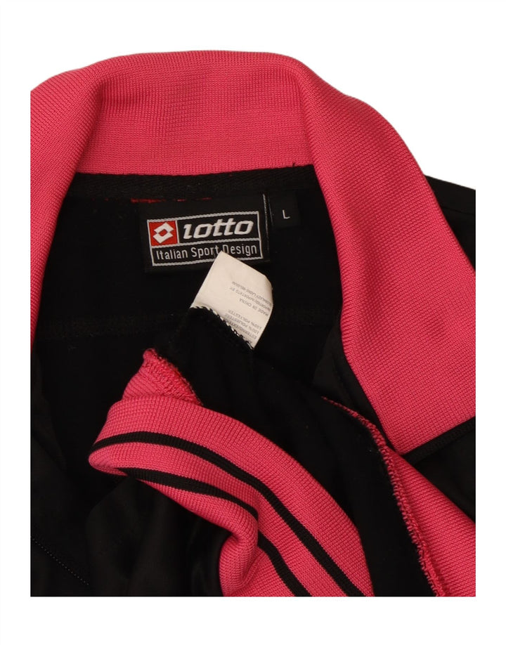 LOTTO Veste de survêtement pour femme UK 14 Large Noir Colourblock Polyester