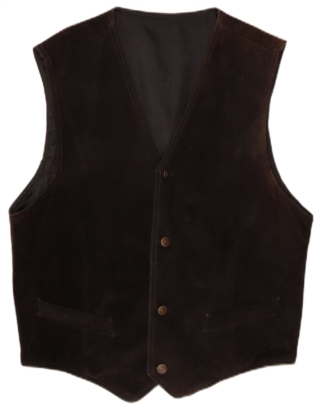 gilet en daim homme vintage EU 48 cuir marron moyen