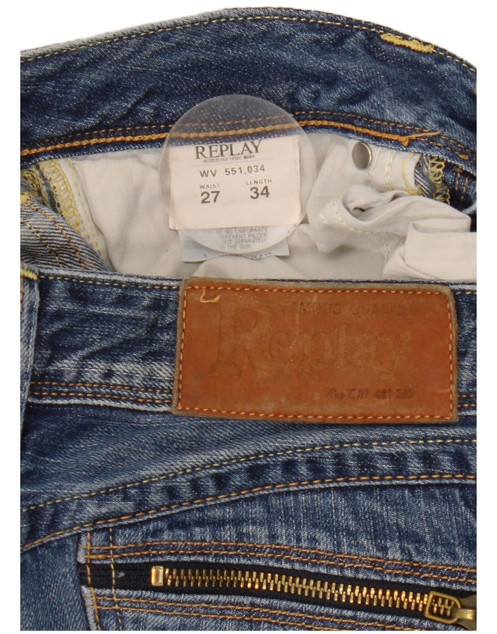 Replay Jean Slim Femme W27 L34 Bleu Coton