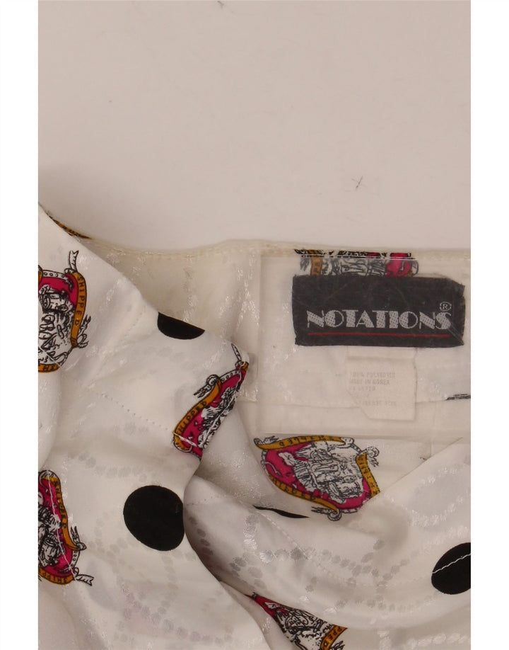NOTATIONS Chemisier à motif abstrait pour femme UK 16 Large Blanc Polyester
