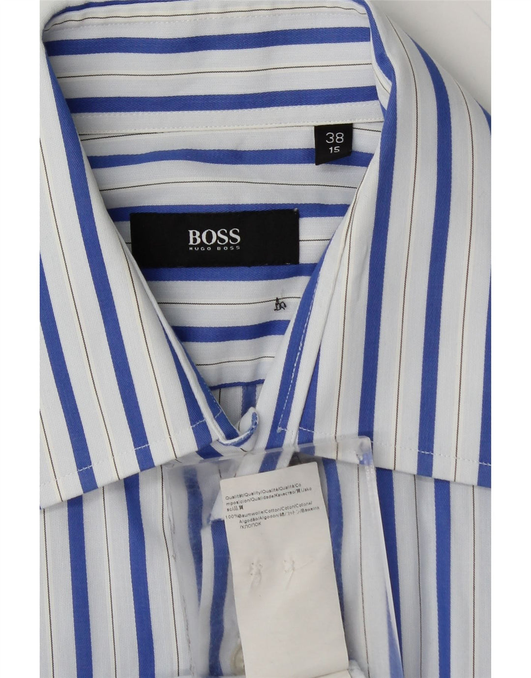 HUGO BOSS Chemise formelle pour homme Taille 38 15 Coton rayé bleu moyen